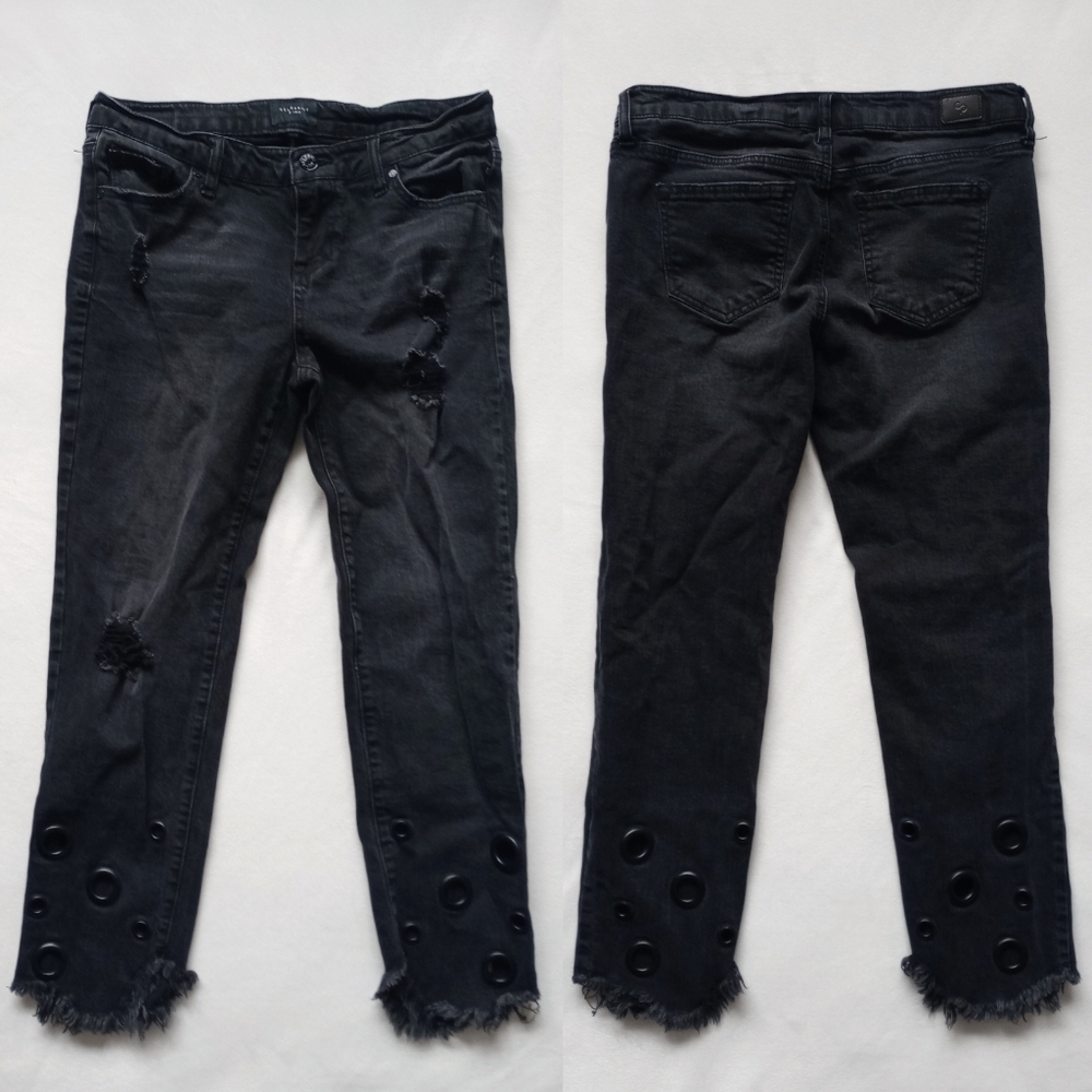 Celebrity Pink▪️Ankle Straight Black Jeans with Grommets